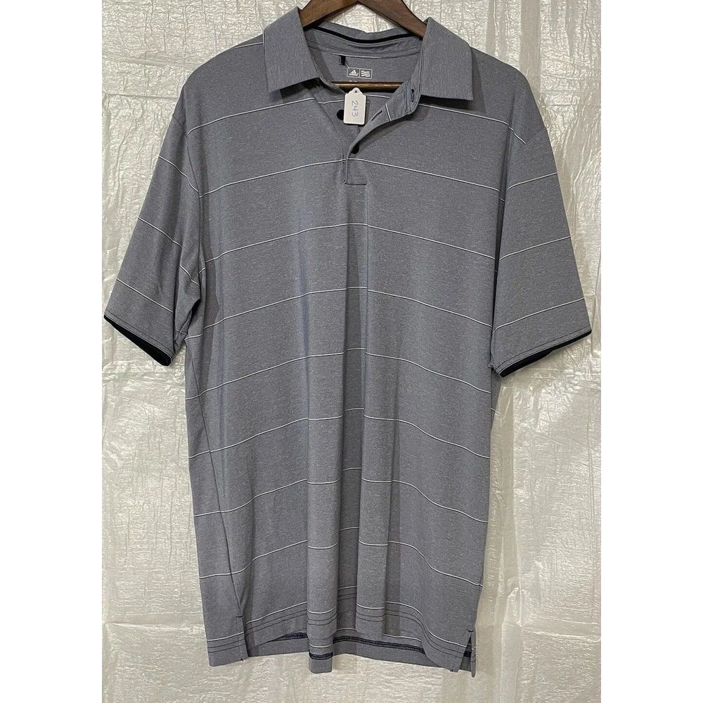 Adidas Men's Blue Gray Climalite Golf Polo Shirt L